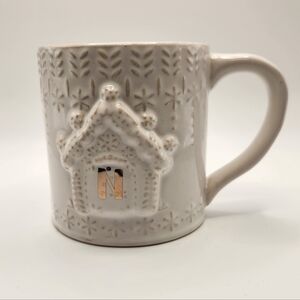 Anthropologie Snowcap Reactive Glazed Monogram Mug‎ - Letter "N"